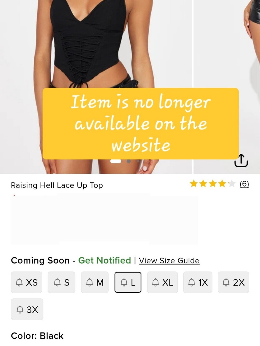 Fashion Nova Black Lace-Up Corset Crop Top
